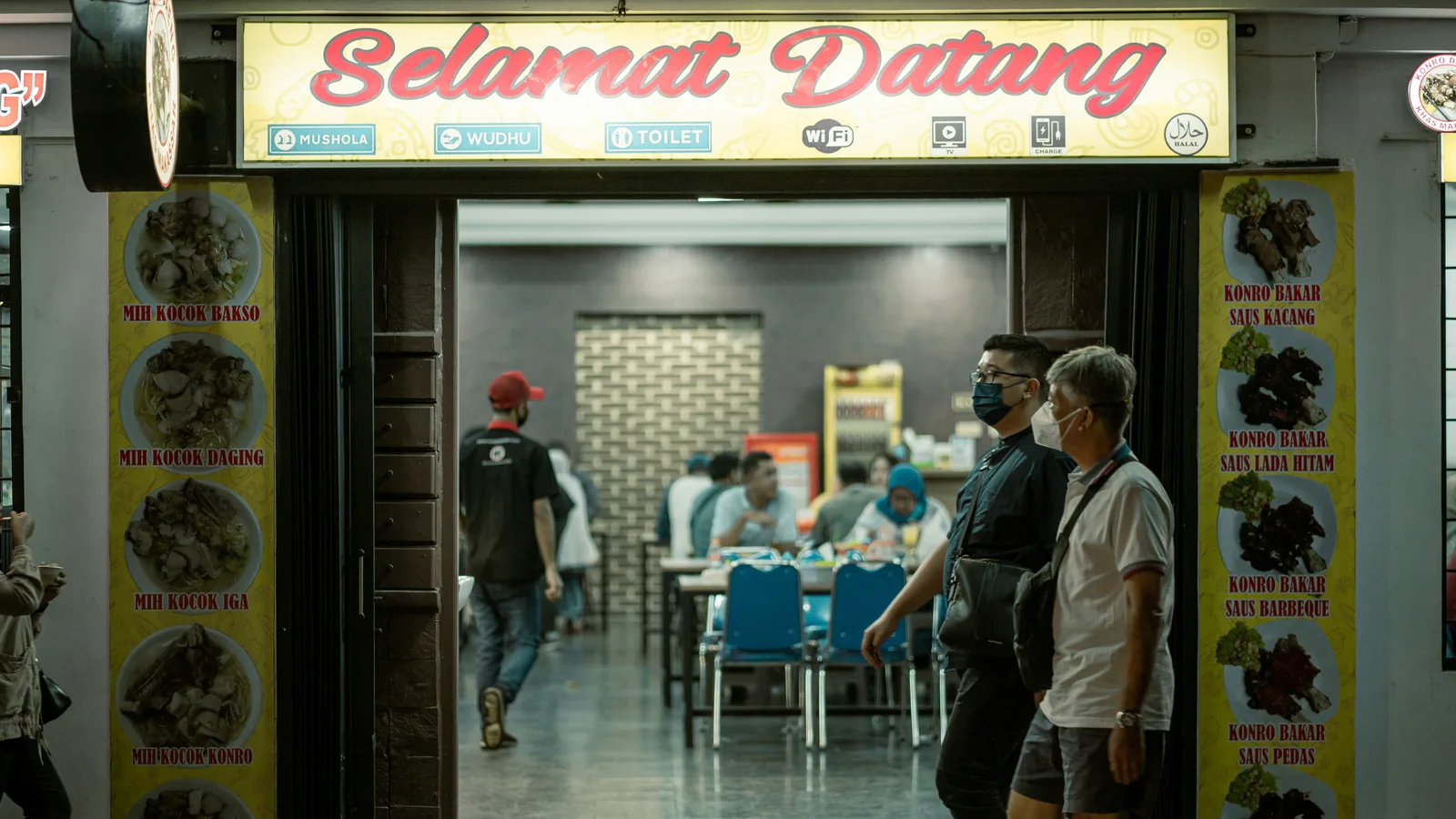 People outside a restaurant in Bandung