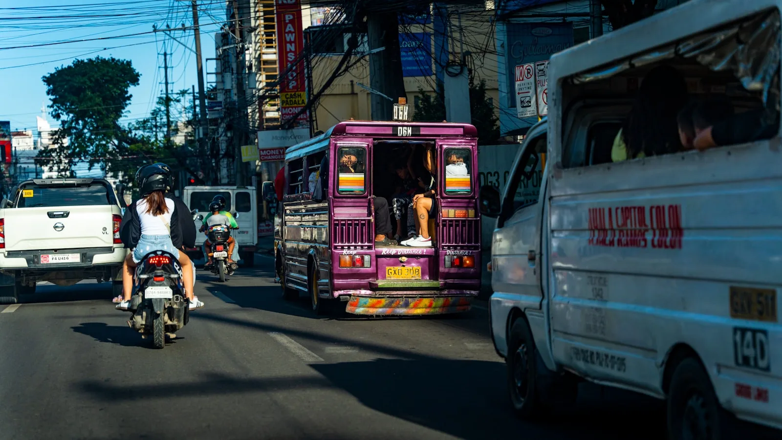 Jeepneys in traffic in Cebu City