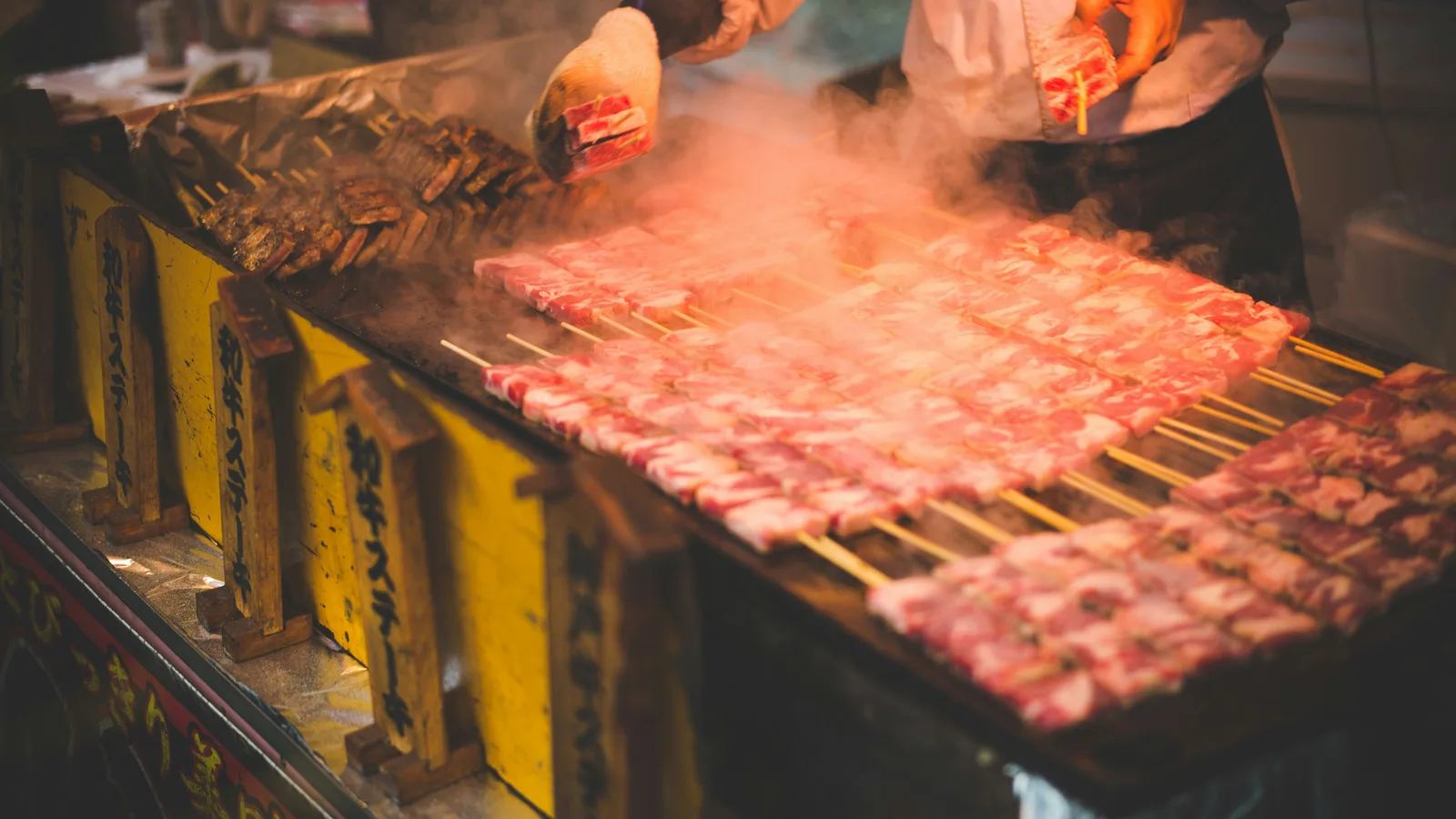 Meat grilling in Osaka