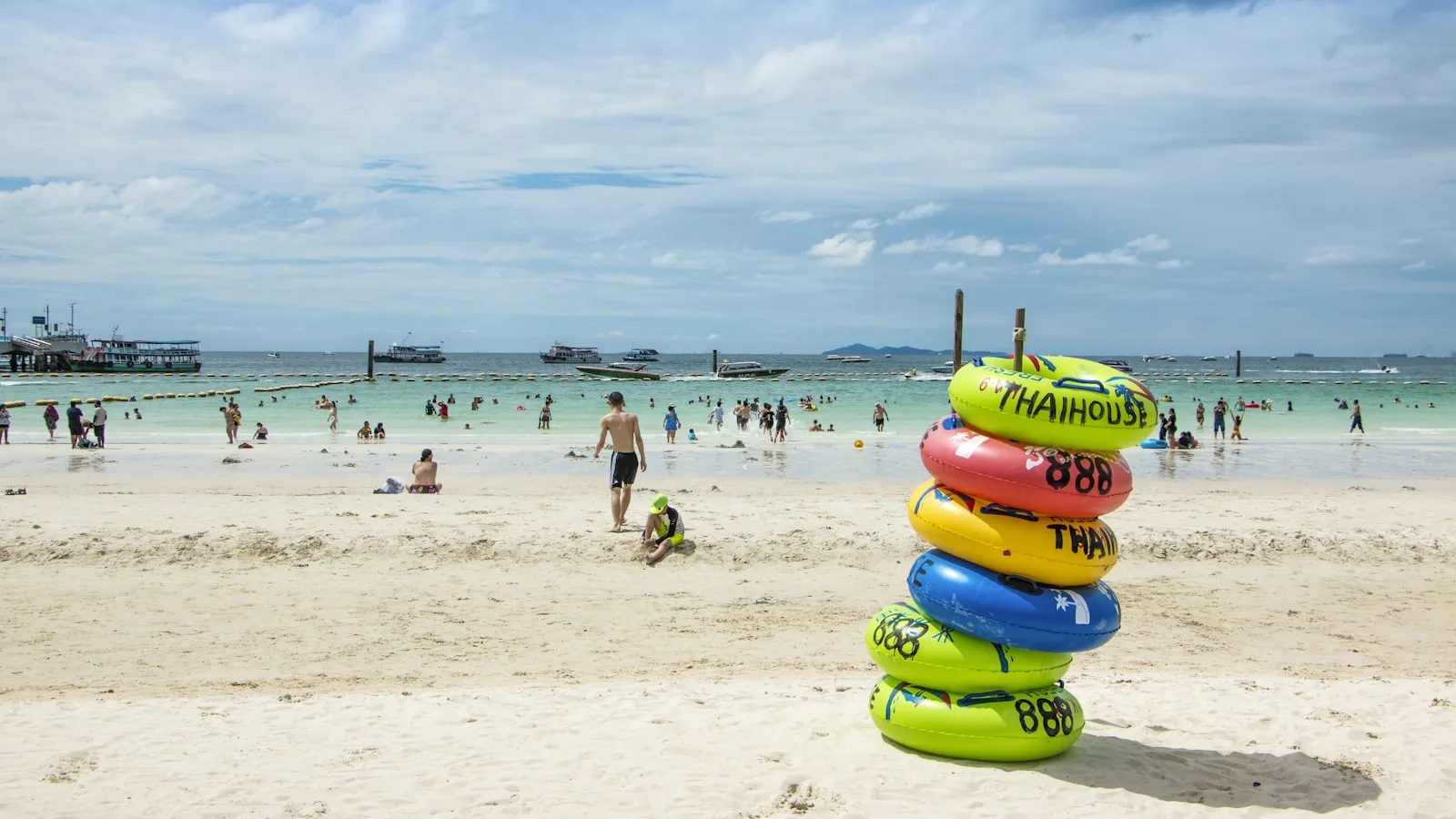 Beachgoers in Pattaya