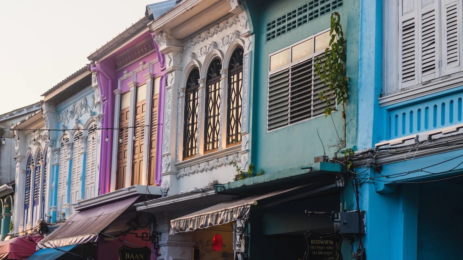 Colourful shophouses in Phuket